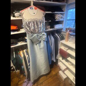 Sachin & Babi blue gown with sparkle top